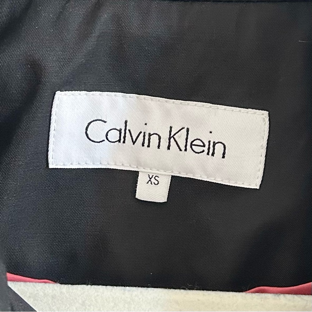 Calvin Klein Womens Double Breasted Coat in Black sz X-Small Classic Lightweight - Picture 3 of 9